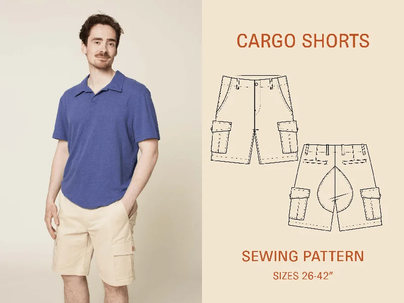 Men's marathon-ready running pants-Cargo Shorts sewing pattern