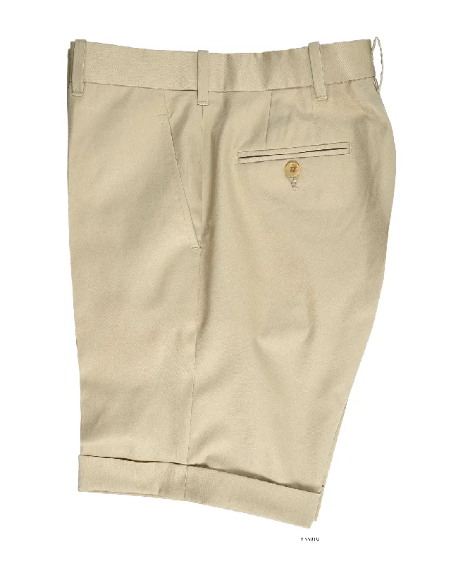 Men's sleek urban pants-Summer Soft Khaki Twill Shorts