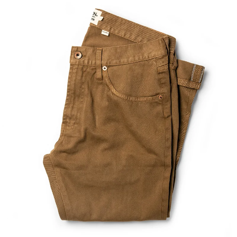 Men's durable tradesman work pants-The Democratic All Day Pant in Rustic Oak Organic Selvage