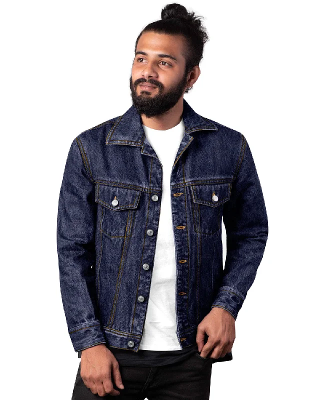 Men's fast-drying trail pants-Denim Jacket in Cool max Denim Blue