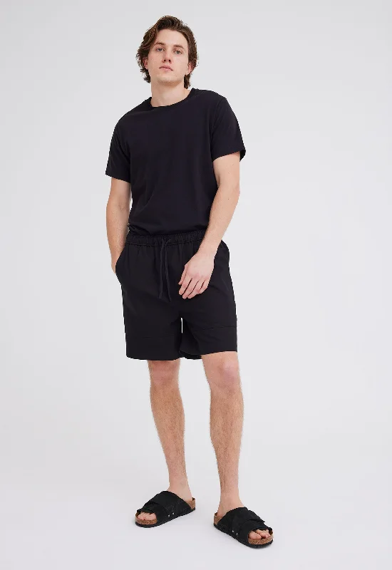 Men's high-octane performance pants-Edon Cotton Twill Short - Black