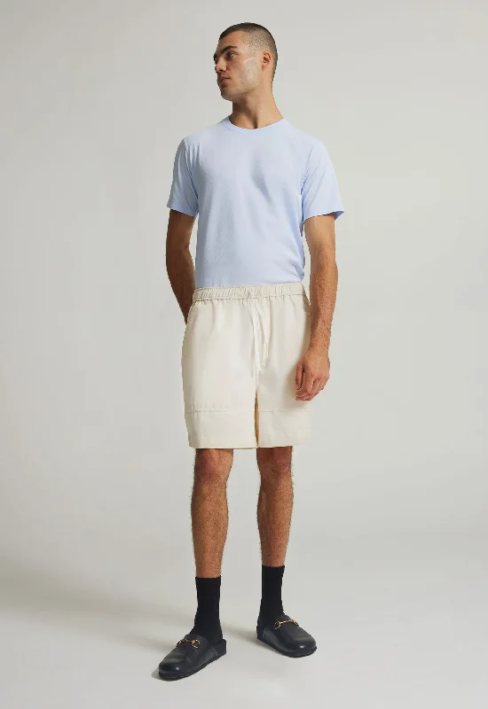 Men's rugged canvas pants-Edon Cotton Twill Short - Off White