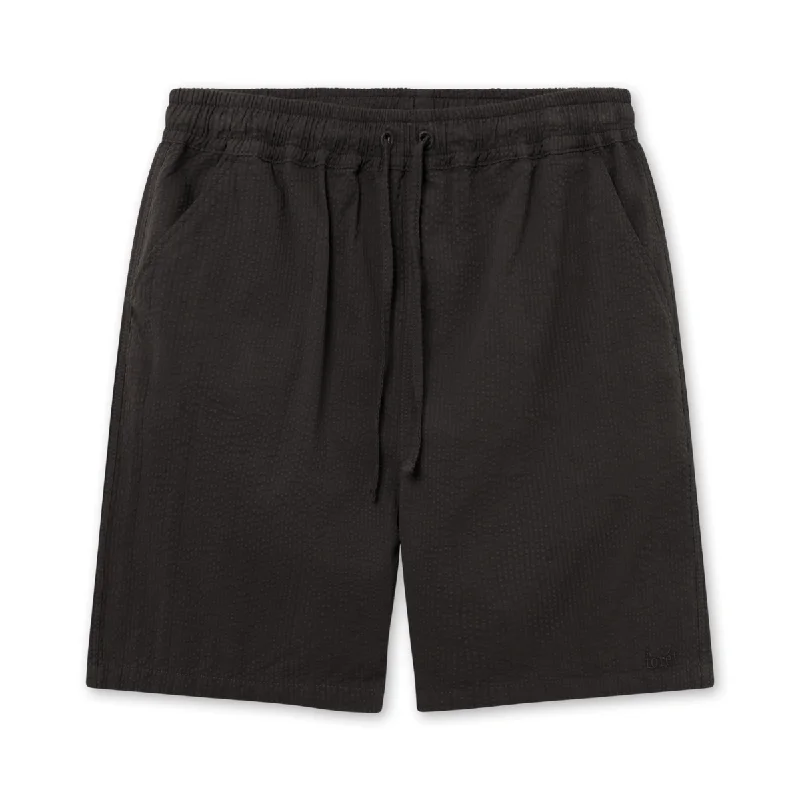 Men's arctic winter pants-HUSH SEERSUCKER SHORTS WASHED BLACK