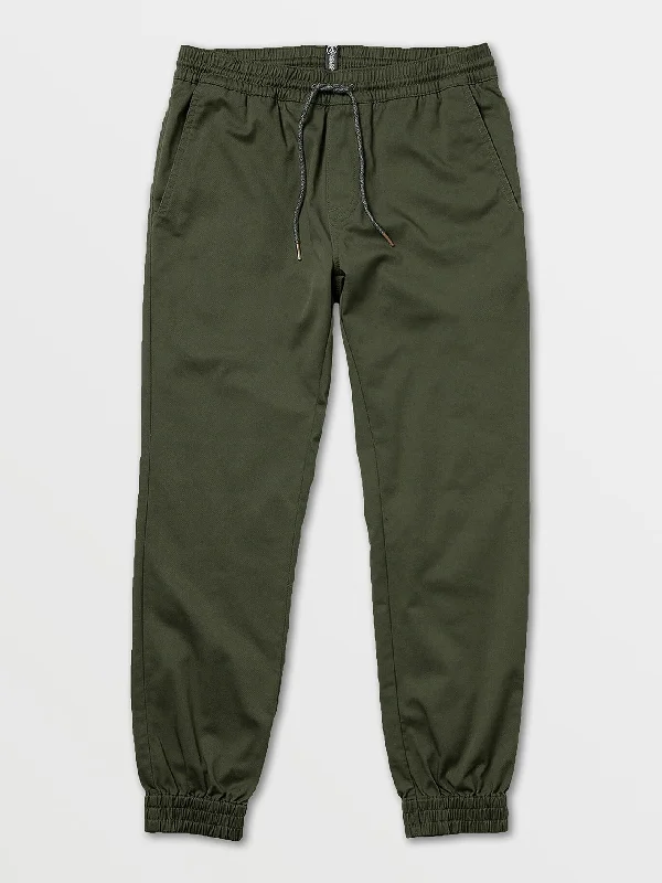 Men's loose explorer cargo pants-Frickin Slim Joggers - Dark Green