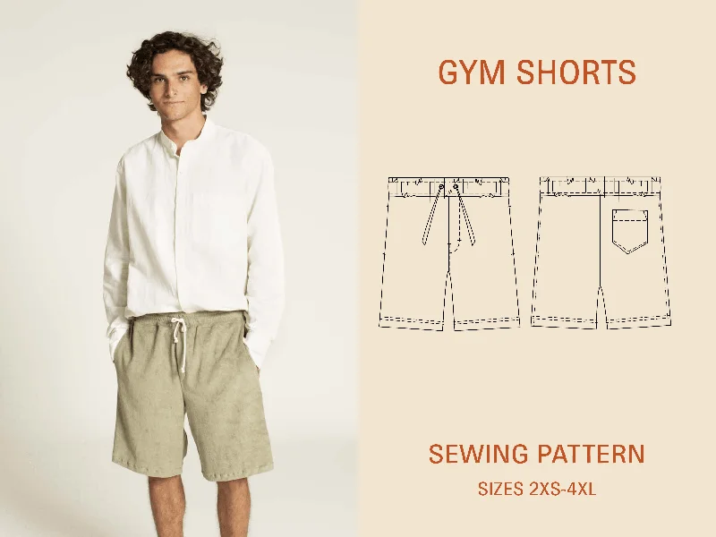 Men's retro racing track pants-Gym Shorts sewing pattern