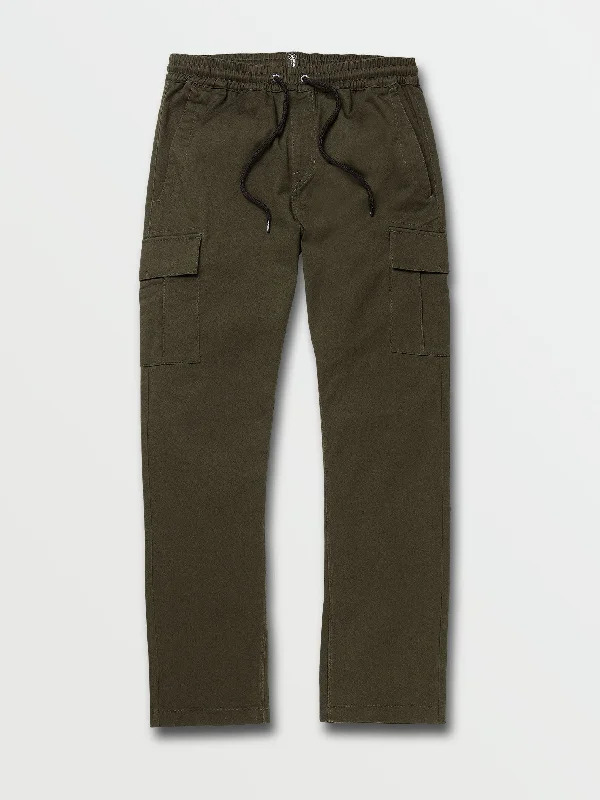 Men's weathered vintage denim pants-March Casual Pant - Dark Green