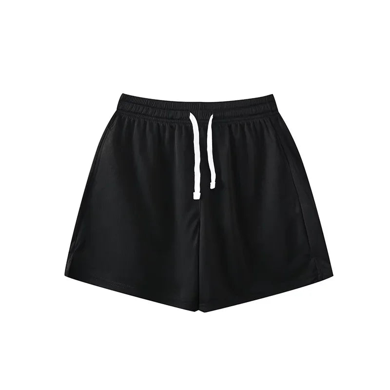 Men's retro double-pleat pants-Men's Polyester Solid Pattern Breathable Fitness Sports Short