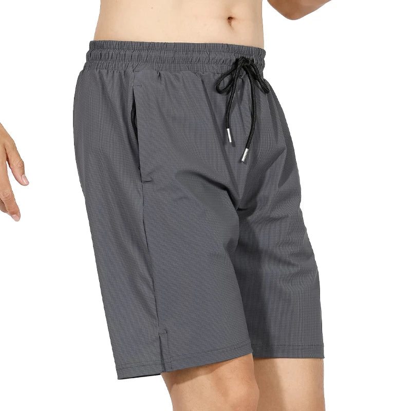 Men's flowing relaxed wide pants-Men's Spandex Solid Pattern Breathable Fitness Sports Short