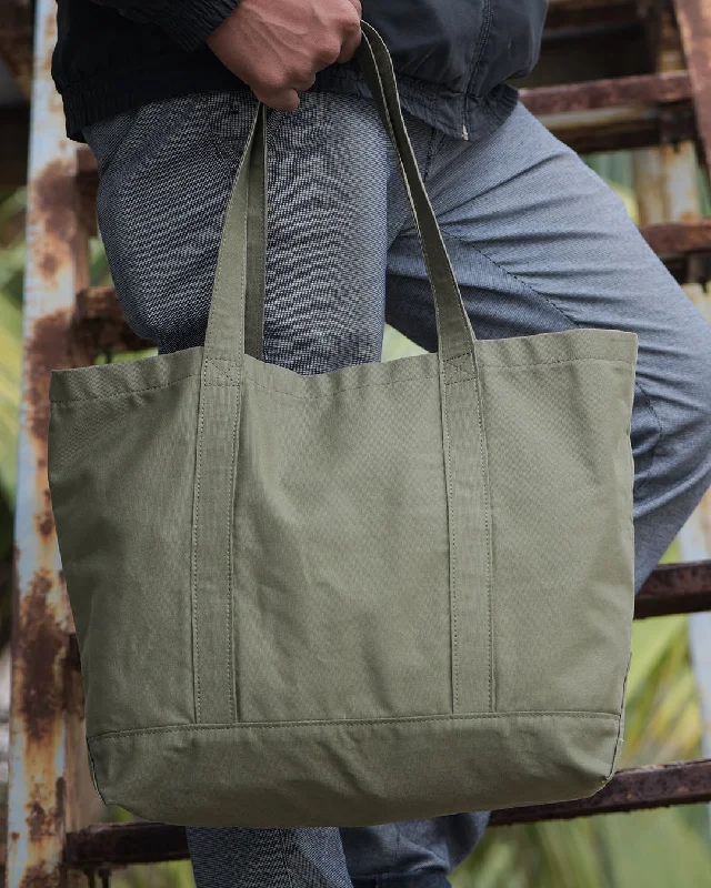 Men's crisp white dress pants-Military Olive Canvas Tote Bag