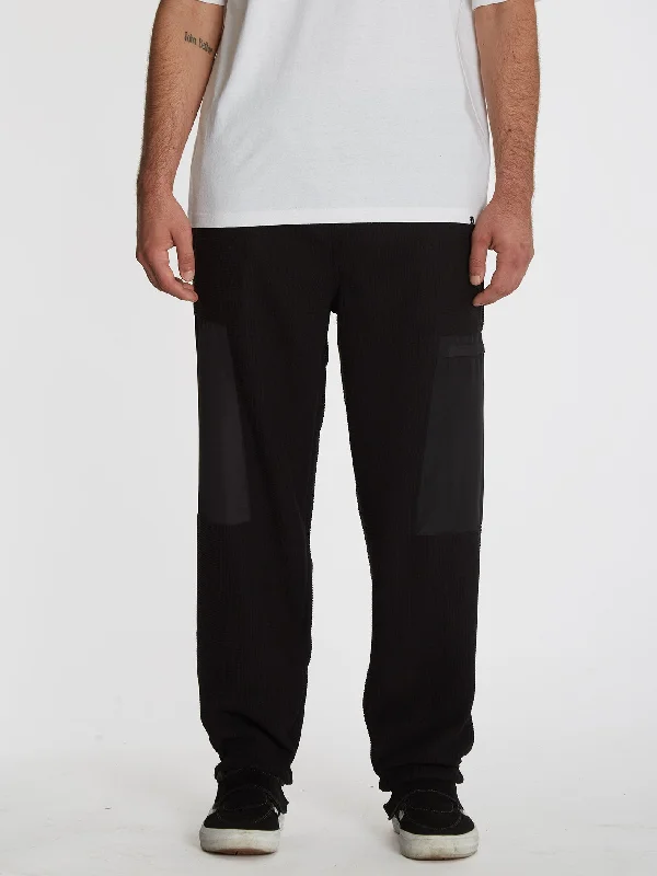 Men's minimalist slim wool pants-Muzzer Tripper Jogger - Black