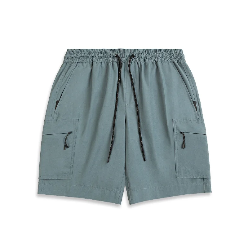 Men's boardroom-ready pants-Marlo Cotton Nylon Shorts China Blue