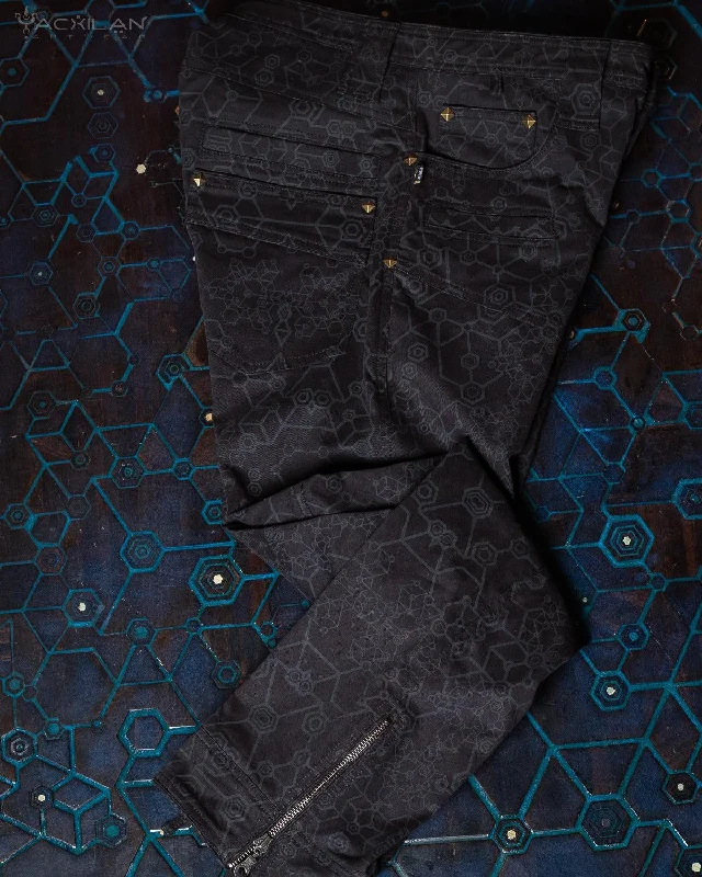 Men's dazzling gala pants-Pants Men / Cotton Printed - Black SHAMANKA