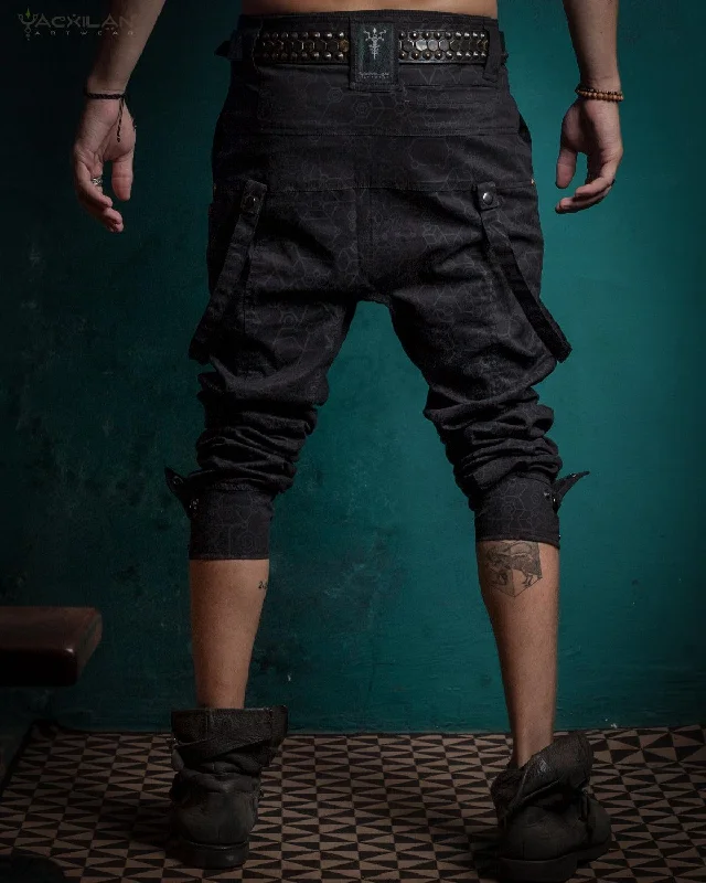 Men's viral trendy pants-Pants Men Pirate / Cotton Screenprint - Black SHAMANKA