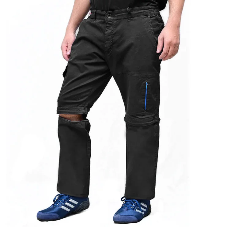 Men's indestructible rugged pants-PR - Men 'Black' Trousers cum Shorts Cargo PR181