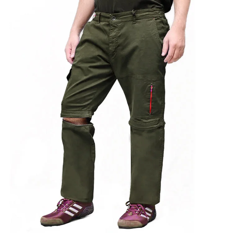 Men's timeless heritage pants-PR - Men 'Dark Green' Trousers cum Shorts Cargo PR183