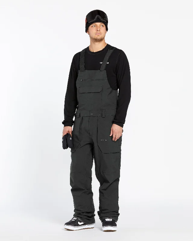 Men's stretchy yoga jogger pants-Mens Roan Bib Overalls - Black