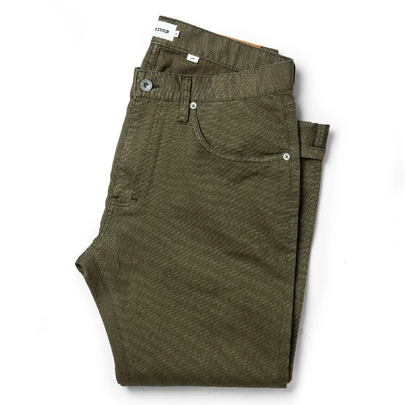 Men's bold burgundy pants-The Slim All Day Pant in Olive Bedford Cord