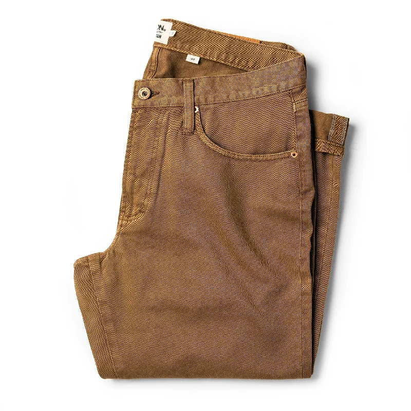 Men's polished evening pants-The Slim All Day Pant in Rustic Oak Organic Selvage