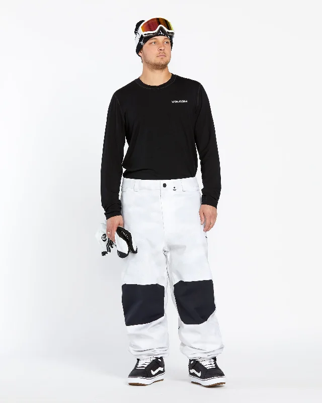 Men's glossy leather pants-Mens Snow Billow Pants - White Camo