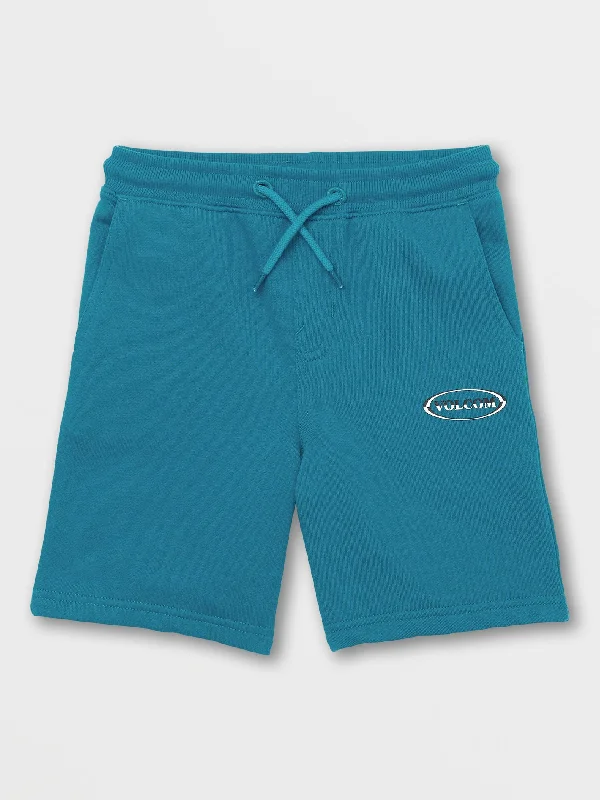 Men's sun-blocking beach pants-Big Boys Strike Fleece Elastic Waist Shorts - Ocean Teal