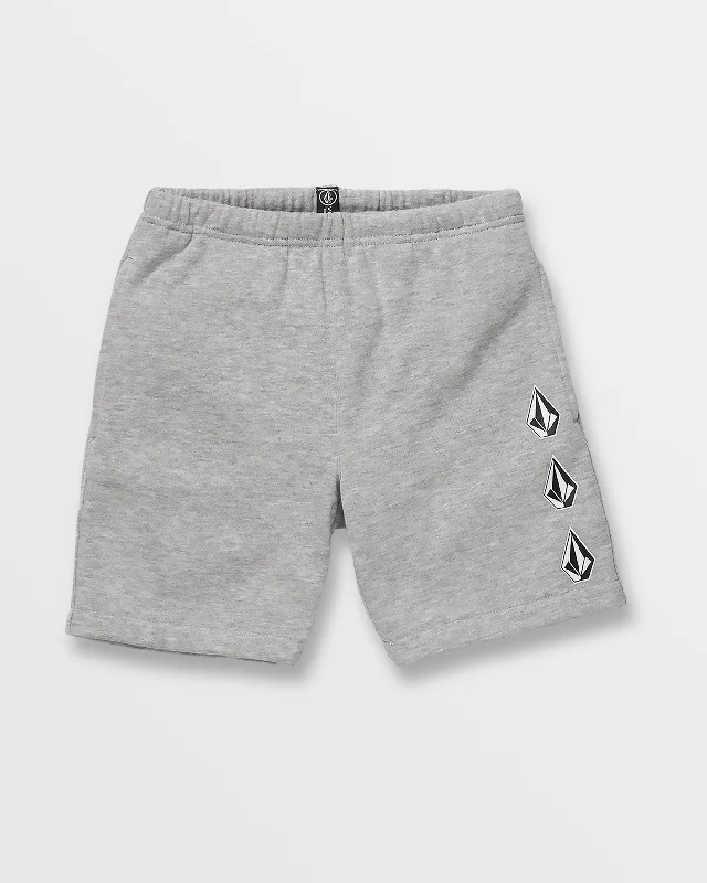 Men's faded khaki jogger pants-Toddler Boys Iconic Stone Fleece Shorts - Grey Heather