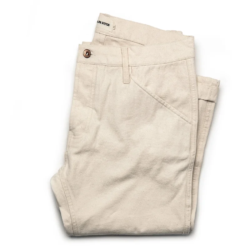 Men's bright ivory pants-The Camp Pant in Natural Reverse Sateen