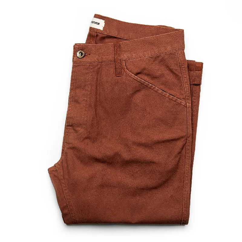 Men's warm ochre pants-The Camp Pant in Rust Reverse Sateen