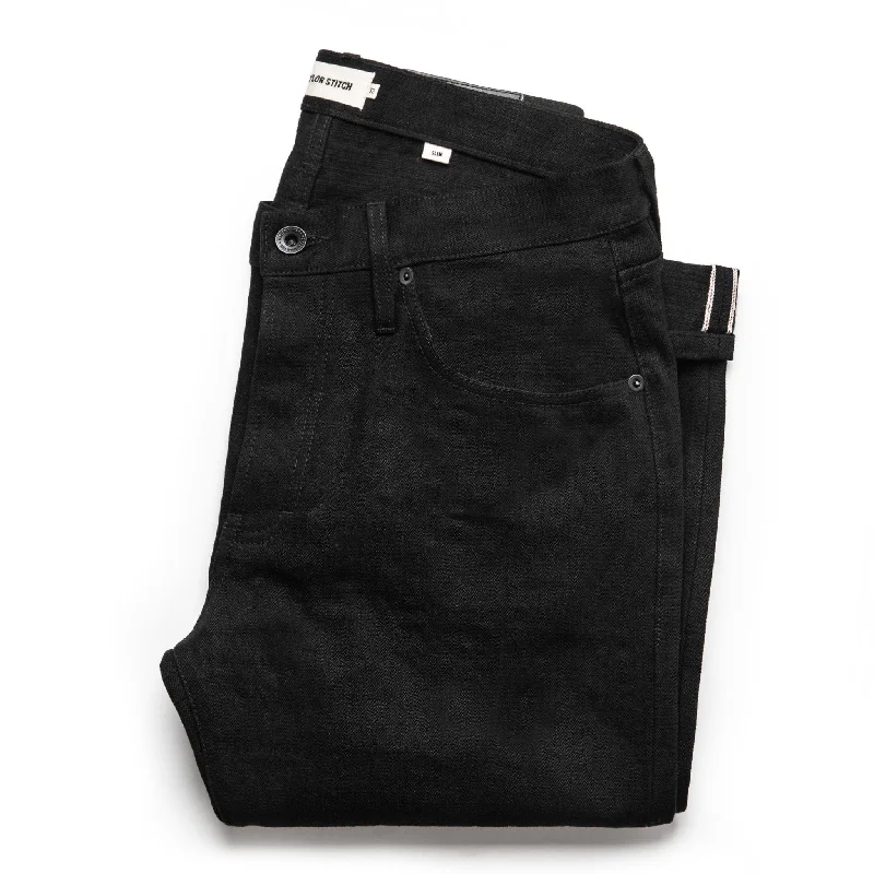 Men's bright ivory pants-The Slim Jean in Black Selvage