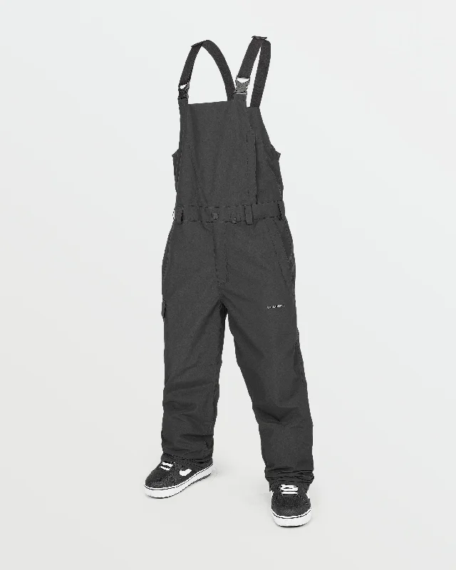 Men's flowing relaxed wide pants-Mens V.Co Sparta Bib Overalls - Black