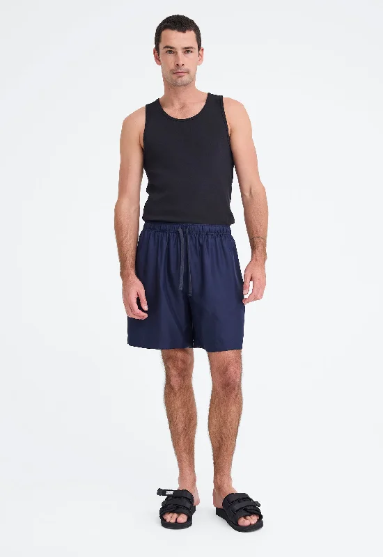 Men's crisp tailored chino pants-Wall Short - Darkest Navy